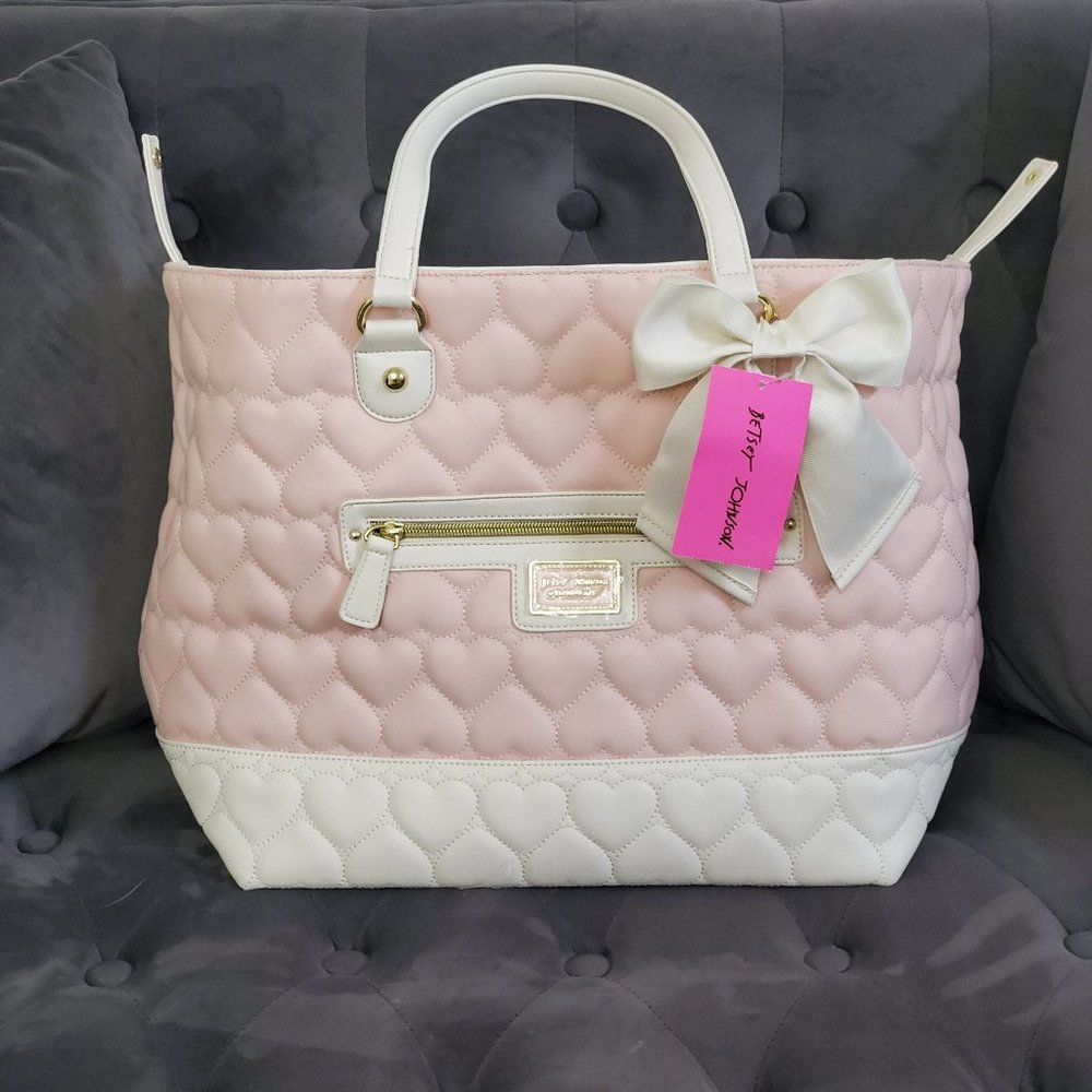 Betsey Johnson Convertible Tote BLUSH/BONE
